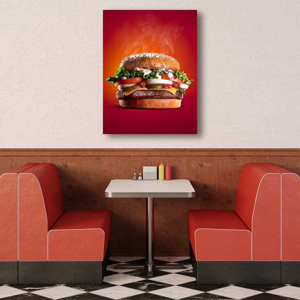 tableau hamburger dans restaurant