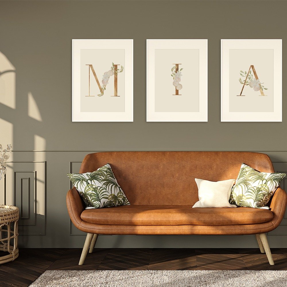 affiche lettre decorative alphabet artis naturea