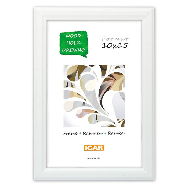 Cadre en bois 'DINA" Blanc-15x21 cm