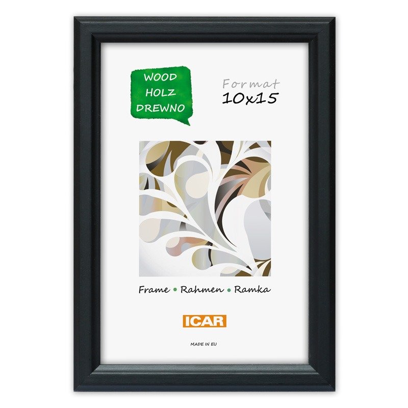 Cadre en bois 'DINA" Noir-15x21 cm