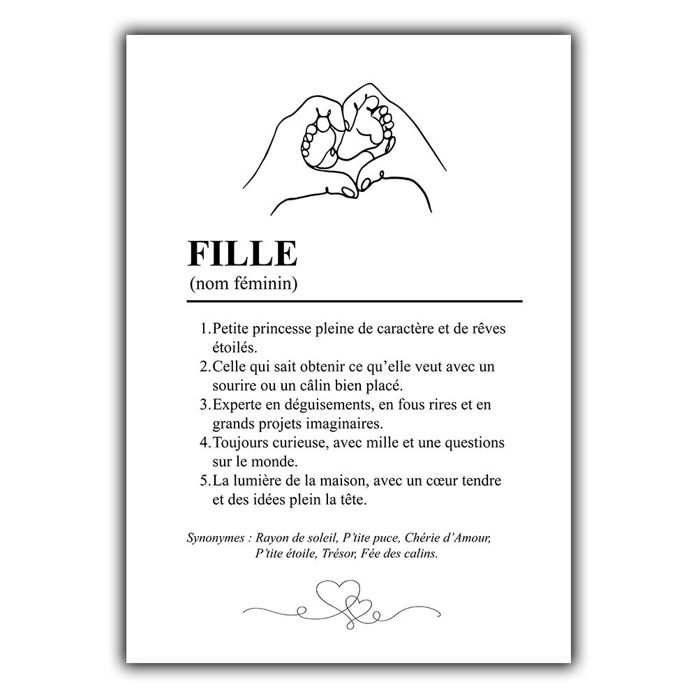 affiche cadeau dico fille