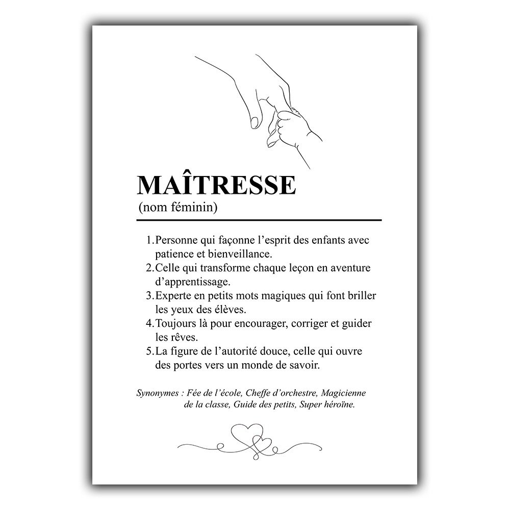 affiche definition dico maitresse