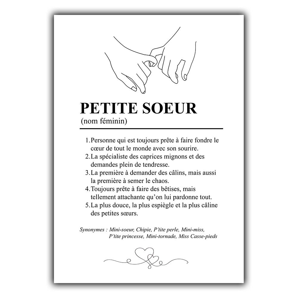 Définition de PETITE SOEUR-À personnaliser