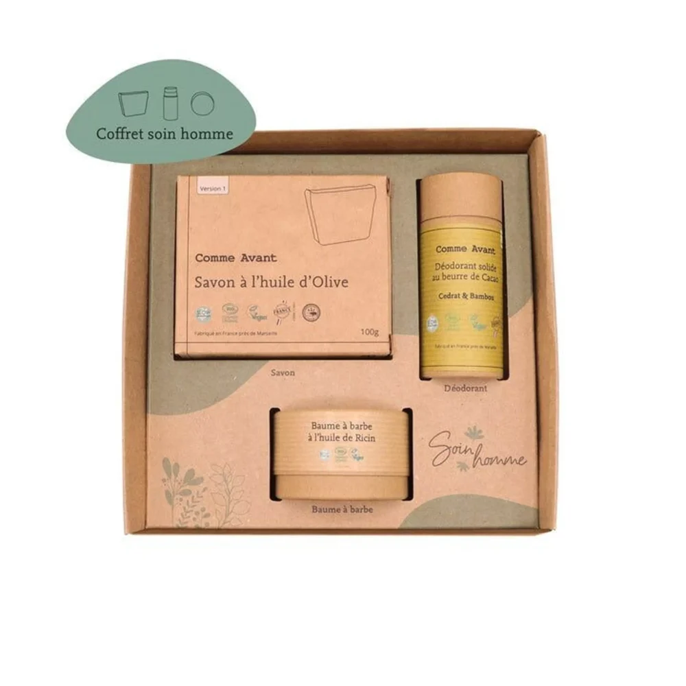 coffret soin homme comme avant catt landa ouvert