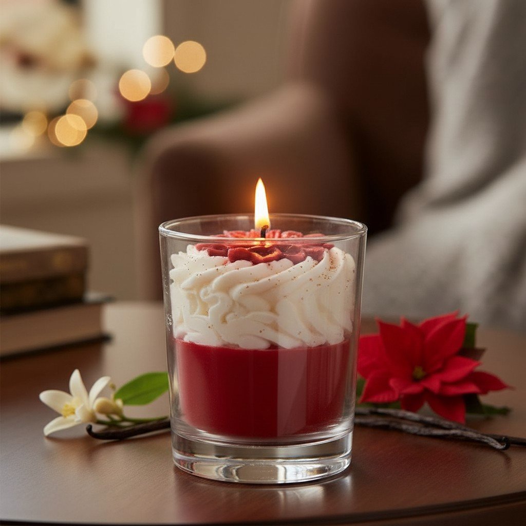 Bougie gourmande fleur de Noel les fees meres catt landa 2