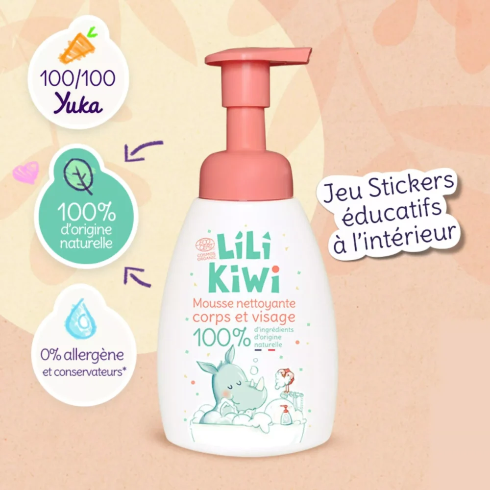 mousse lavante bio 100 dingredients dorigine naturelle sans allergenes sans conservateurs 0 12 ans lili kiwi catt landa 1
