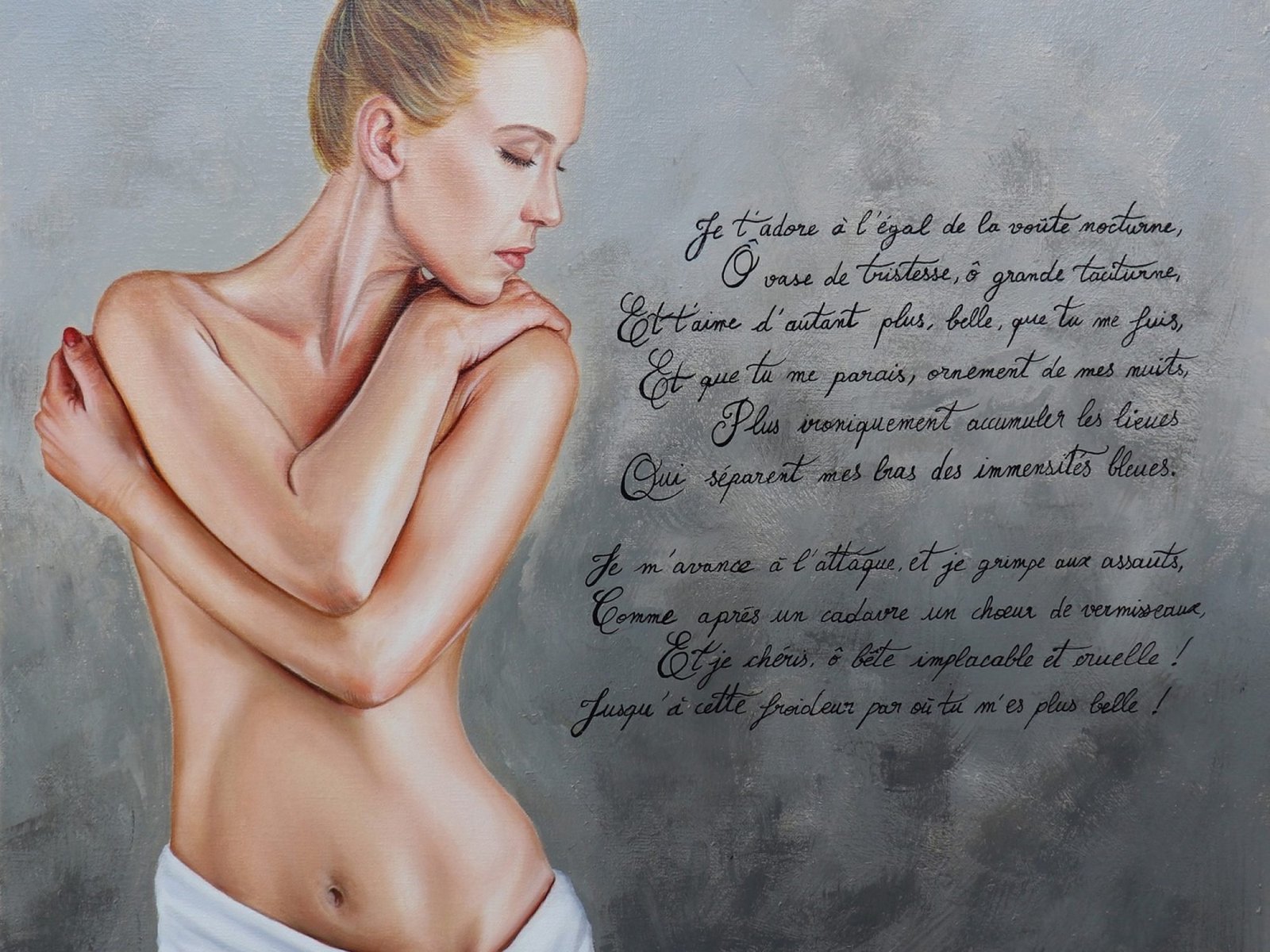 Je t'adore à l'égal de la voûte nocturne, poème de Charles Baudelaire, peinture de Catt Landa